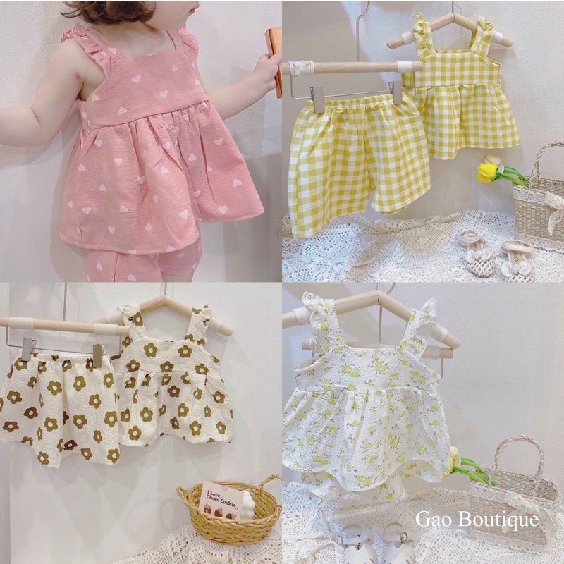 Bộ đũi mặc nhà cho bé gái 7-17kg