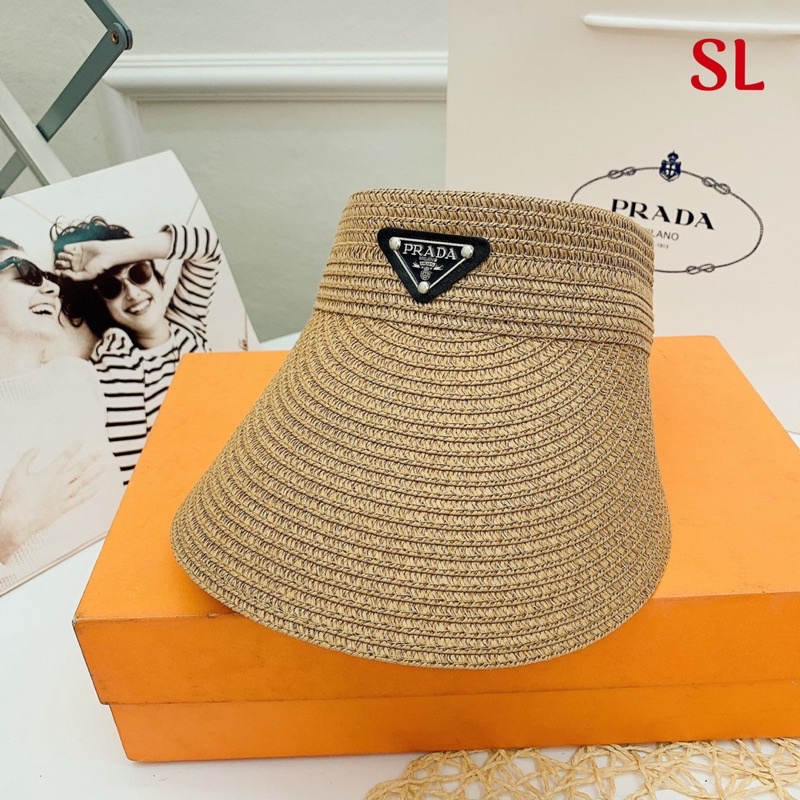 Mũ cói nửa đầu tang pradaa