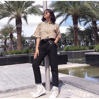 ✅CropTop Sơ Mi Caro⛱