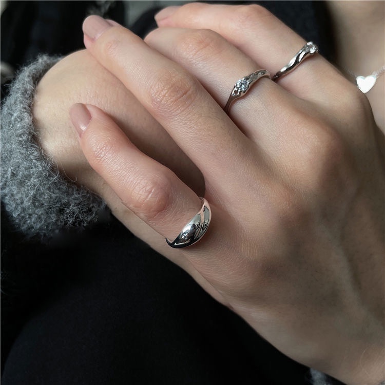 Nhẫn hở đính đá zircon thời trang nữ đơn giản