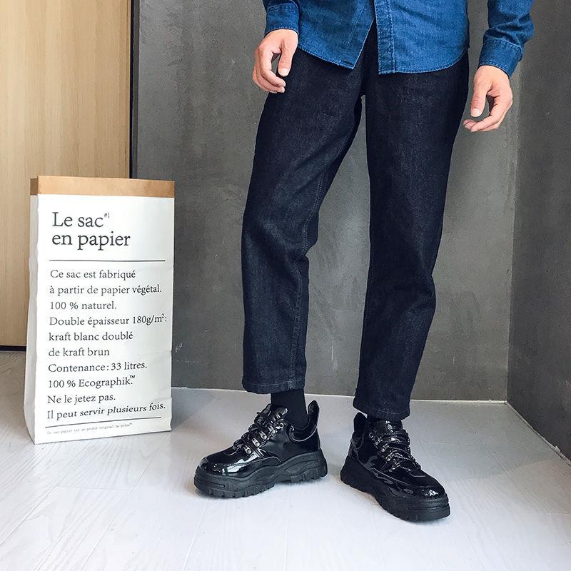 Giày Da Đế Dày Phong Cách Hàn Quốc Dành Cho Nam