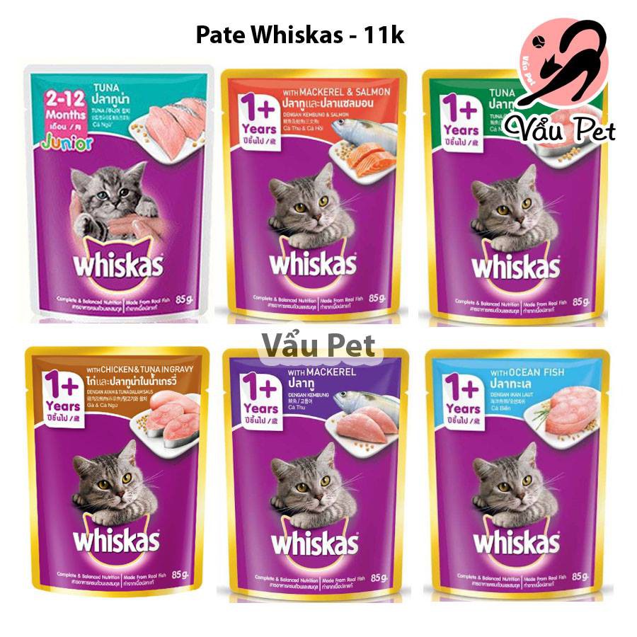 Pate Whiskas gói 85g - Pate cho mèo - Lida Pet Shop