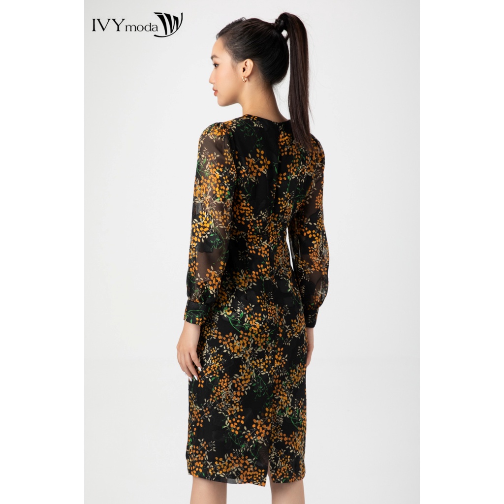 Đầm ôm hoa 2 lớp IVY moda MS 48M7080