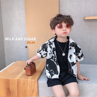 Bộ sơ mi gấu trúc bé trai
