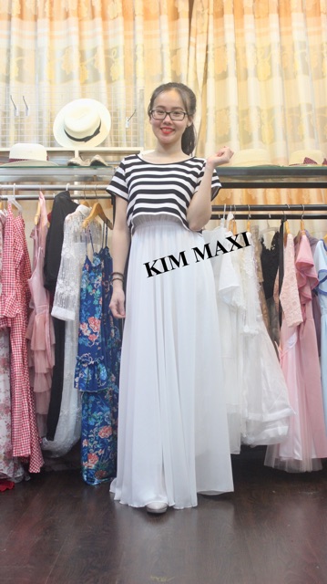 Đầm maxi trắng kèm áo rời cực xinh <3 - kèm hình thật 100%