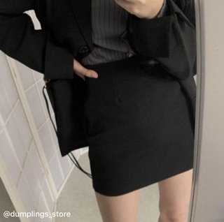 Set blazer + chân váy đen