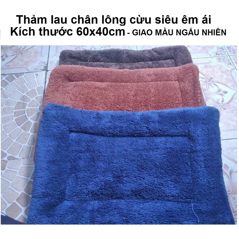 Thảm lau dậm chân nhà tắm, phòng ngủ, phòng khách loại LÔNG CỪU nhiều màu - shop giao màu ngẫu nhiên