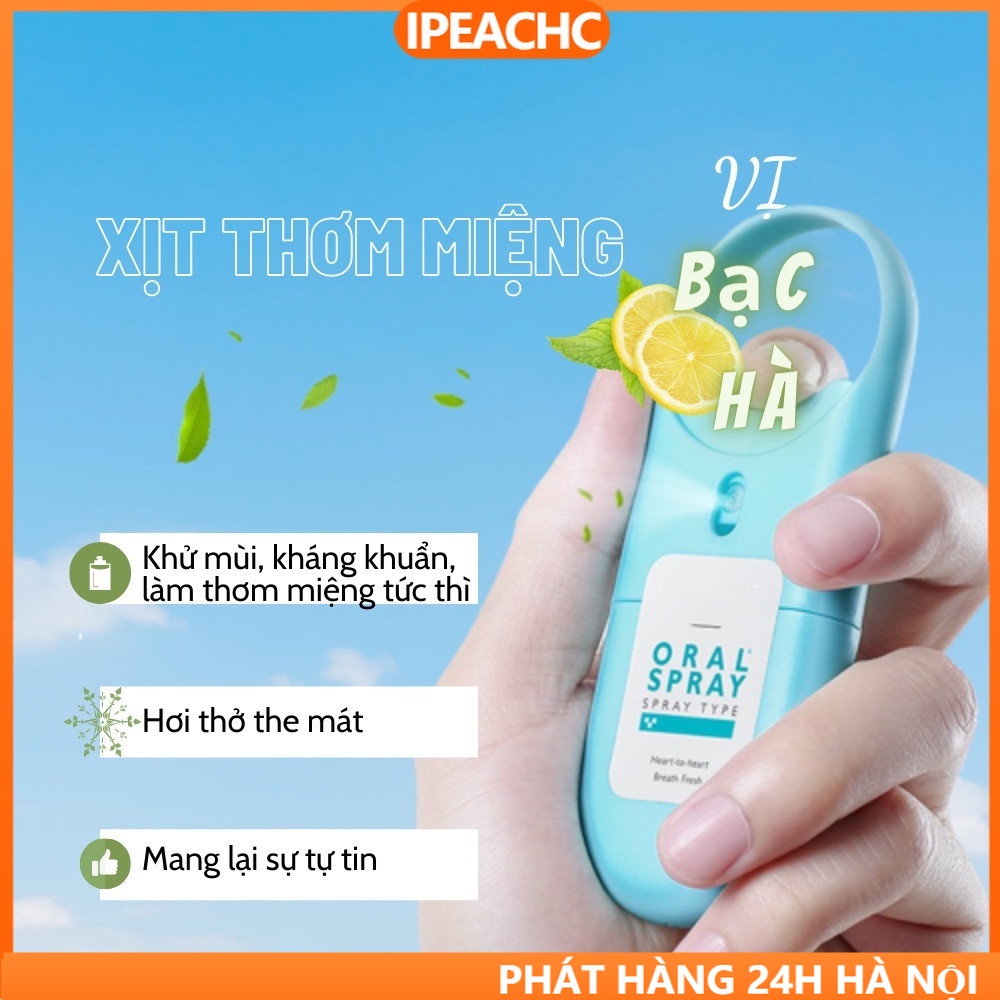 Chai xịt thơm miệng hương bạc hà 10ml tươi mát chăm sóc làm sạch hơi thở-xịt thơm miệng kháng khuẩn - tiện lợi