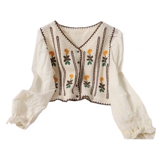 Order áo kiểu nữ phối ren phong cách Vintage