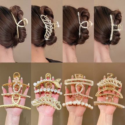 Kẹp TóC HìNh Cá MậP ĐíNh NgọC Trai Giả ThờI Trang Cho Nữ