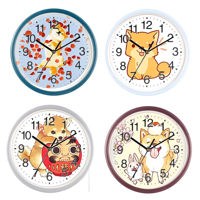 Đồng hồ treo tường chó shiba DHTI14 đồng hồ cute dễ thương 13 đến15cm