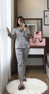 Bộ Pijama lụa Satin Victoria 's Secret [szS]
