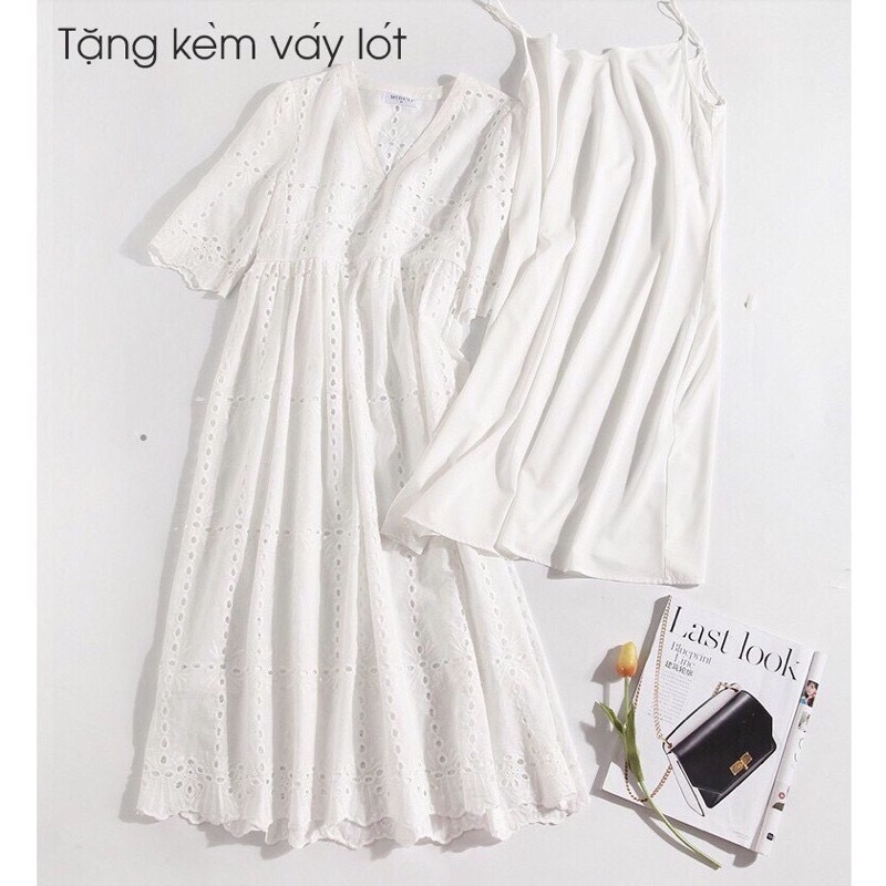 [Mã THUTHN234 Giảm 15% tối đa 100K] SIZE 90kg ĐẦM BẦU TRẮNG BABYDOLL THIẾT KẾ DỰ TIỆC CÔNG SỞ MÙA HÈ TẶNG KÈM VÁY 2 DÂY