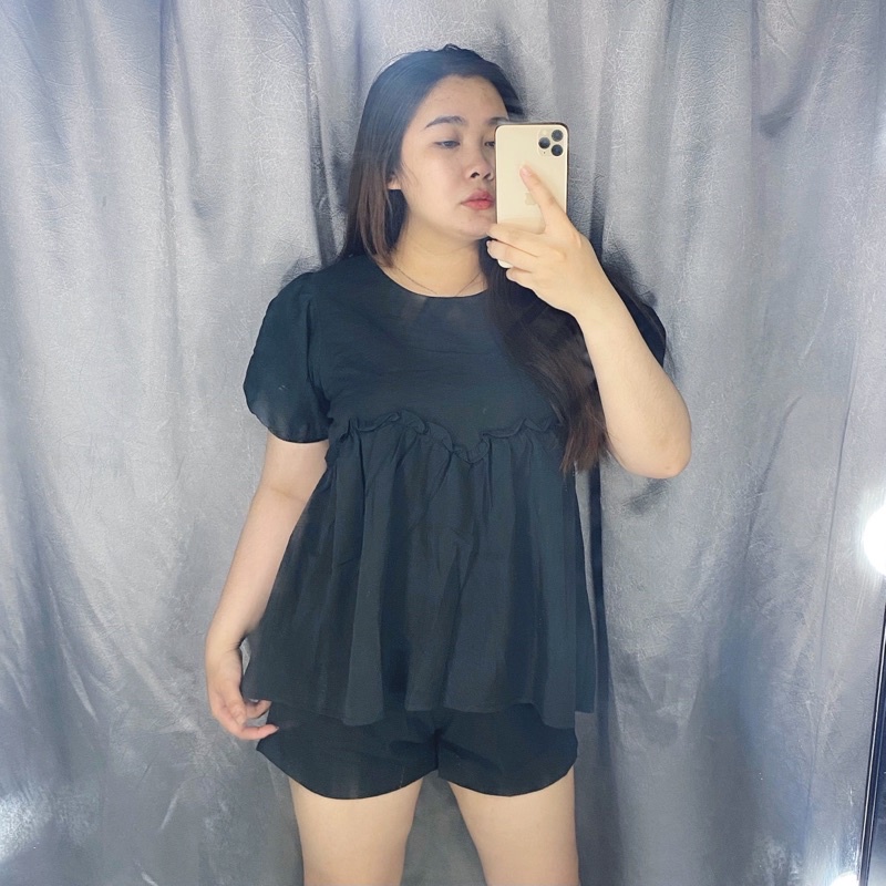 Set peplum bèo ngực bigsize 60-90kg mẫu chụp thật 100%
