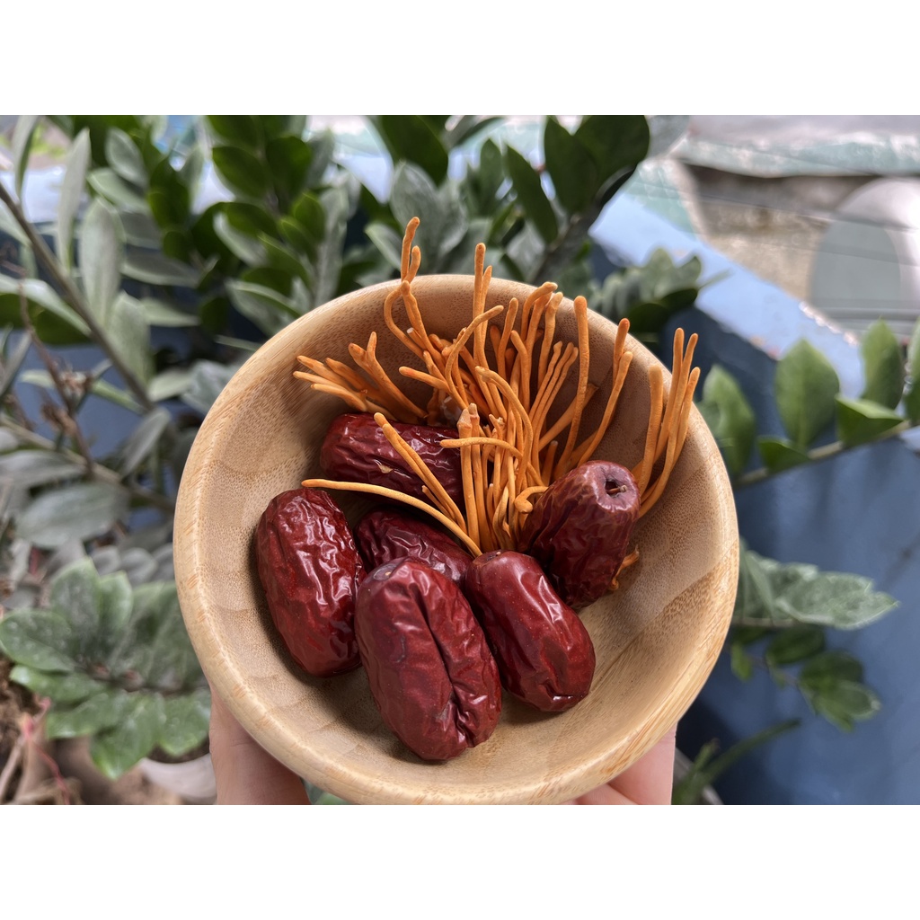[HÀNG LOẠI 1] Combo 1 hộp đông trùng hạ thảo sấy thăng hoa Nguyên Phát 12.5gram + 1 hộp táo đỏ Tân Cương 100g