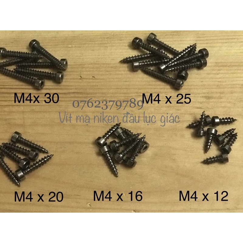 Vít bắt loa 20 con mạ niken đầu lục giác  hàng chuẩn M4  ( 20 con )