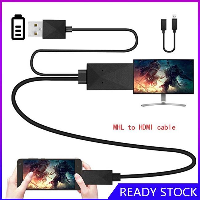 FL【COD Ready】5 Pin & 11 Pin Micro USB HDMI 1080P HD TV Cable Adapter for Android Phone