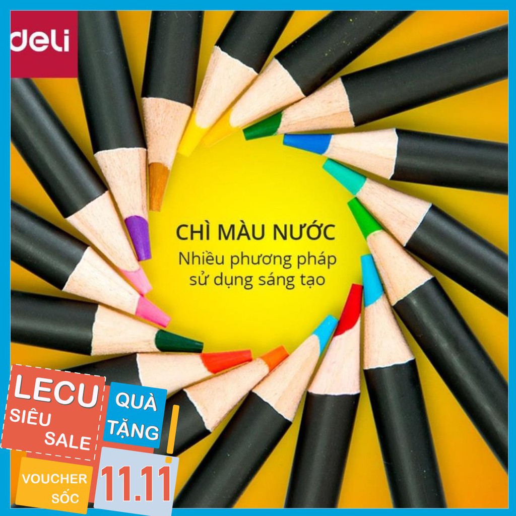 Bút chì màu cao cấp Deli dạng cốc - 24 màu/36 màu/72 màu - 68100/68101/68114 [Deli]