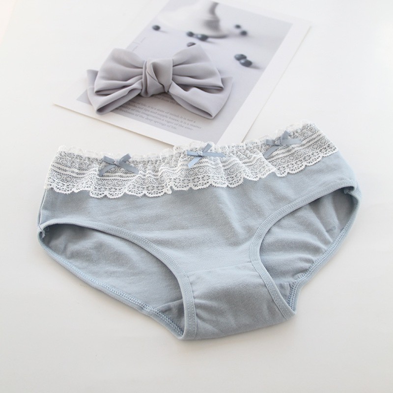 Quần Lót Nữ - Quần Lót Nữ Cotton DAN STORE combo 4 chiếc dễ thương tông XANHTRANG