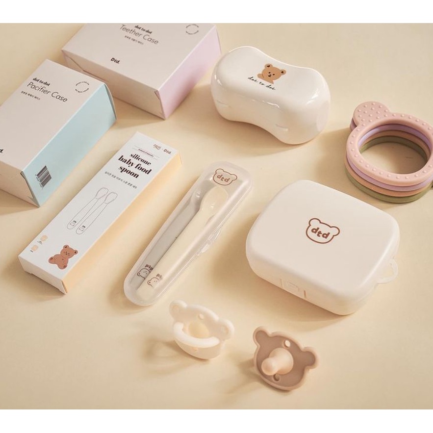 Dottodot Hộp đựng thìa , ti giả Hàn Quốc cho bé trai , bé gái