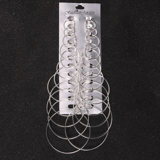 [Order][Sẵn bạc]Set 12 đôi khuyên tròn nhiều cỡ