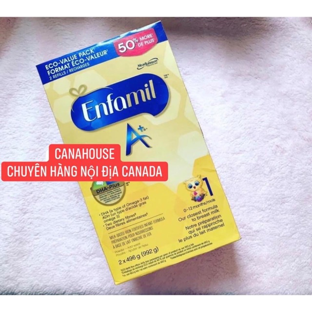 Sữa bột Enfamil A+ SỐ 1 CỦA CANADA - HỘP GIẤY 992g