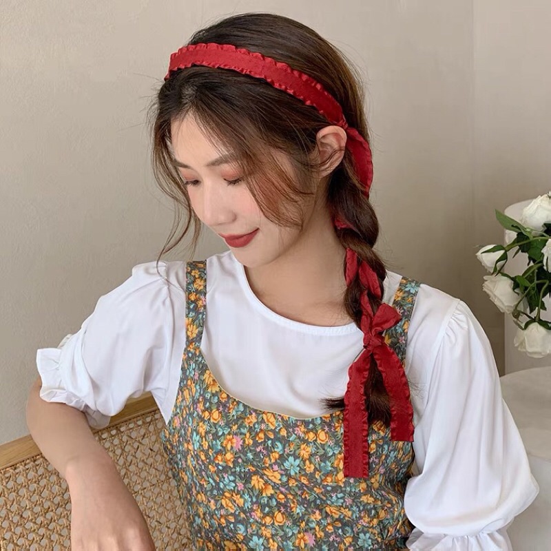 Băng đô cài tóc dây lụa mềm mại cho bạn gái