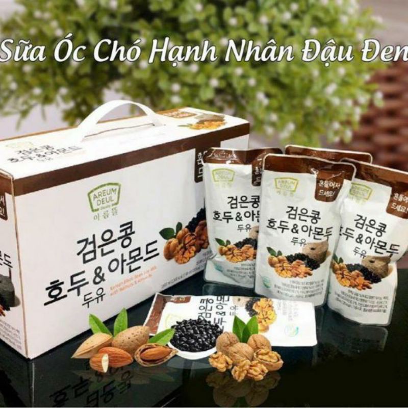 Sữa Óc Chó Hạnh nhân Đậu đen Hàn Quốc thùng 24 hộp*190ml