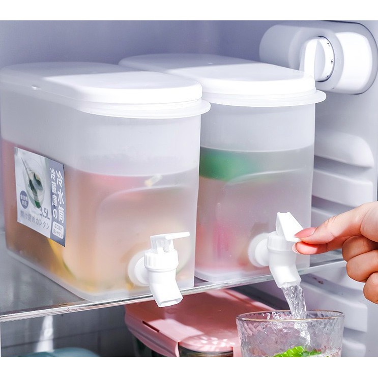 PVN31403 Bình đựng nước /chanh/detox có vòi cao cấp 3.5L để trong tủ lạnh uống siêu mát T8