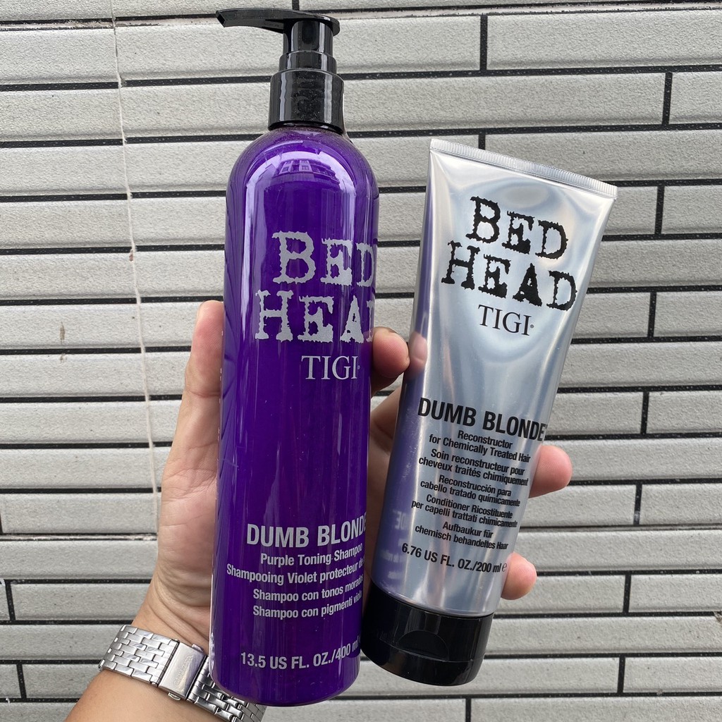 Dầu gội xả Tigi Bed Head Dumb Blonde khử vàng Purple Toning 400mlx2 ( New 2021 )