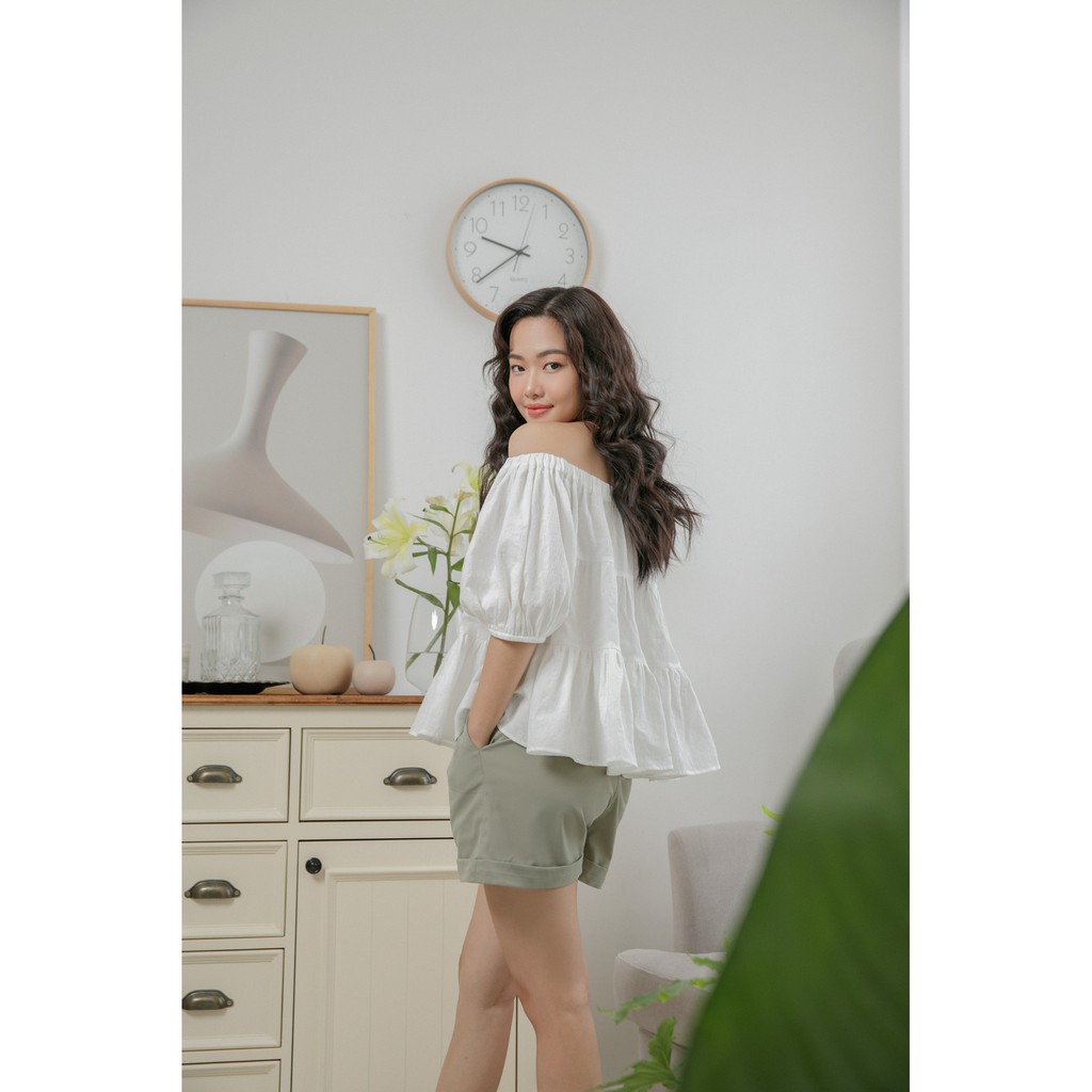 [Mã LT50 giảm 50k đơn 250k] Áo kiểu trễ vai Goût De Jun TOPIE TOP
