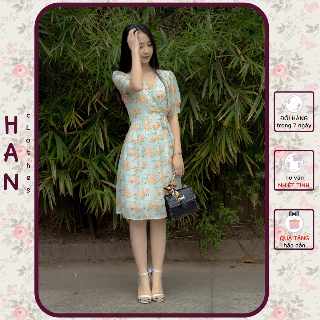 Đầm Hoa Nhí Voan Thiết Kế 2 Lớp, Váy Hoa Nhí Dáng Dài Siêu Xinh, CTNT14