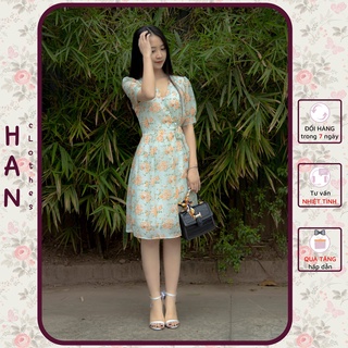 Đầm hoa nhí voan thiết kế 2 lớp, váy hoa nhí dáng dài siêu xinh, ctnt14