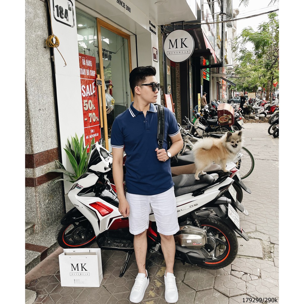Áo ngắn tay cổ bẻ Polo phối viền