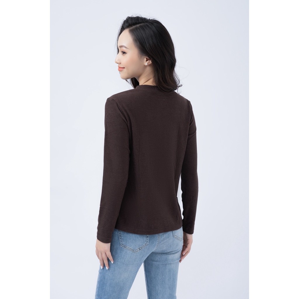 Áo giữ nhiệt nữ freesize Fiona, Ao mặc trong hạt cườm dán trang trí ngực dài tay mã C521509