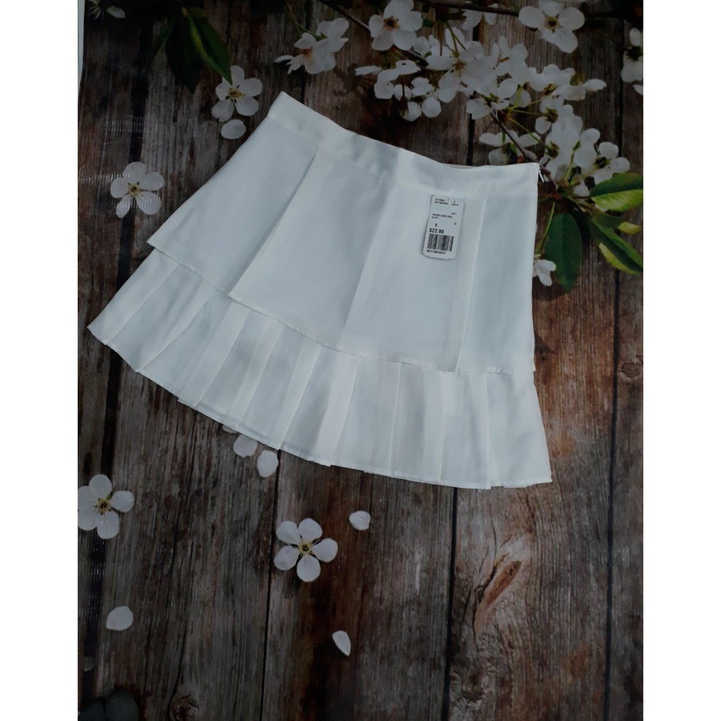 Vấy xép ly hai tầng CC27022 về tiếp đen , trắng nhé khách