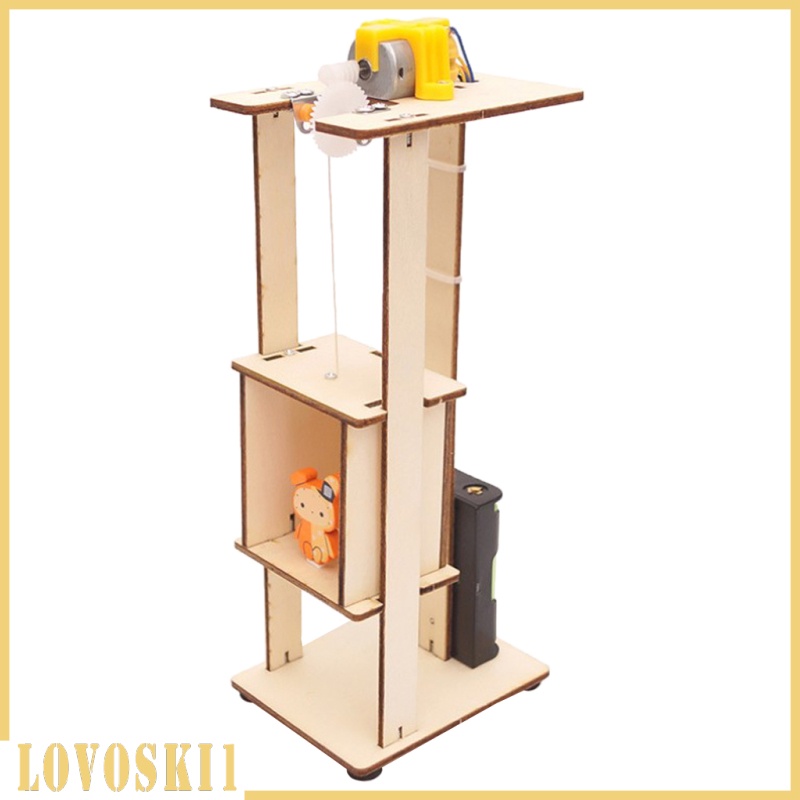 [LOVOSKI1]Assemble DIY Electric Lift Kids Science Toys Physic Experiment Elevator Assembly