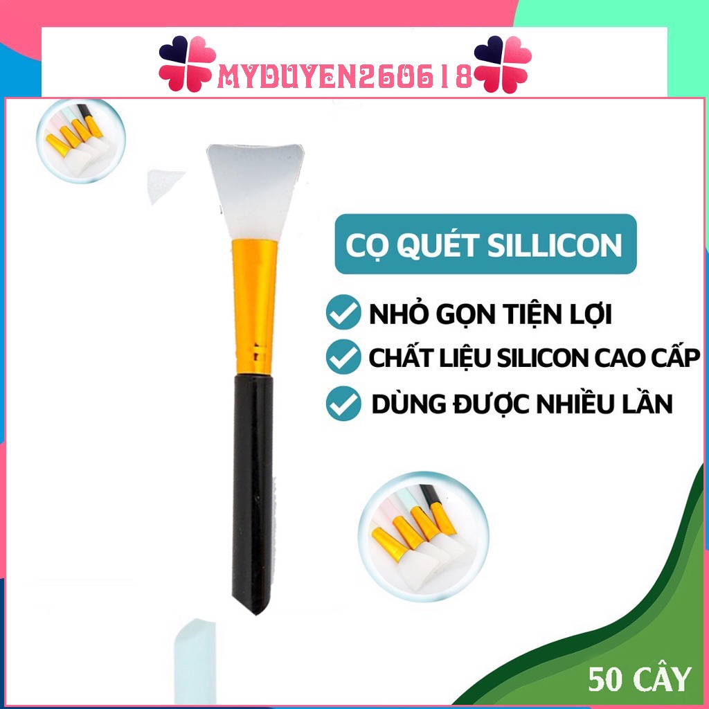 Sỉ 50 cọ quét mặt nạ silicon chổi quét mask trang điểm cao cấp hàng sẵn