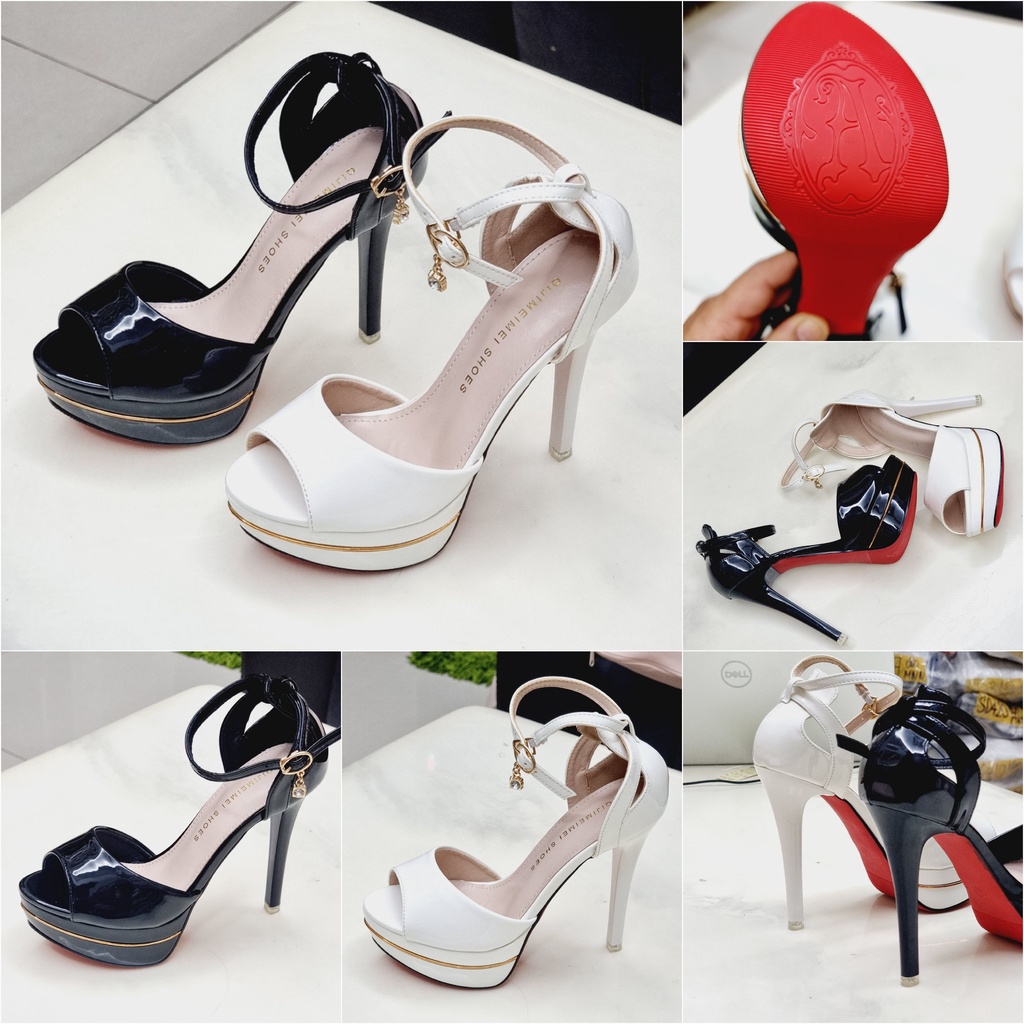 Sandal Cao Gót 13p Đế Đúp Kép💥HÀNG ĐẸP💥Giày Cô Dâu Đi Tiệc 208-129