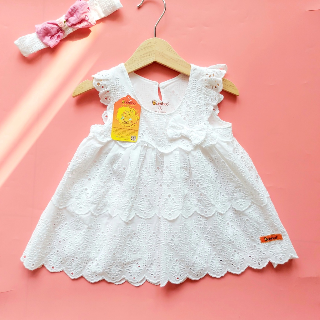 Váy ren Babiboo tặng kèm vòng nơ đội đầu xinh xắn cho bé từ 10-15kg