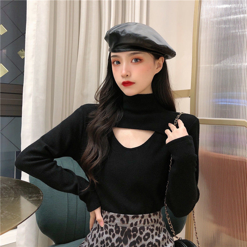 Áo Giữ Nhiệt Nữ Korean New Slim Hollow Out Thick Long Sleeve T-shirt Women's Wear