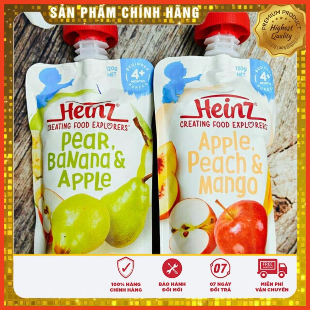 Váng Sữa Và Trái Cây HEINZ 120g ( DẠNG GÓI) 4/6m+