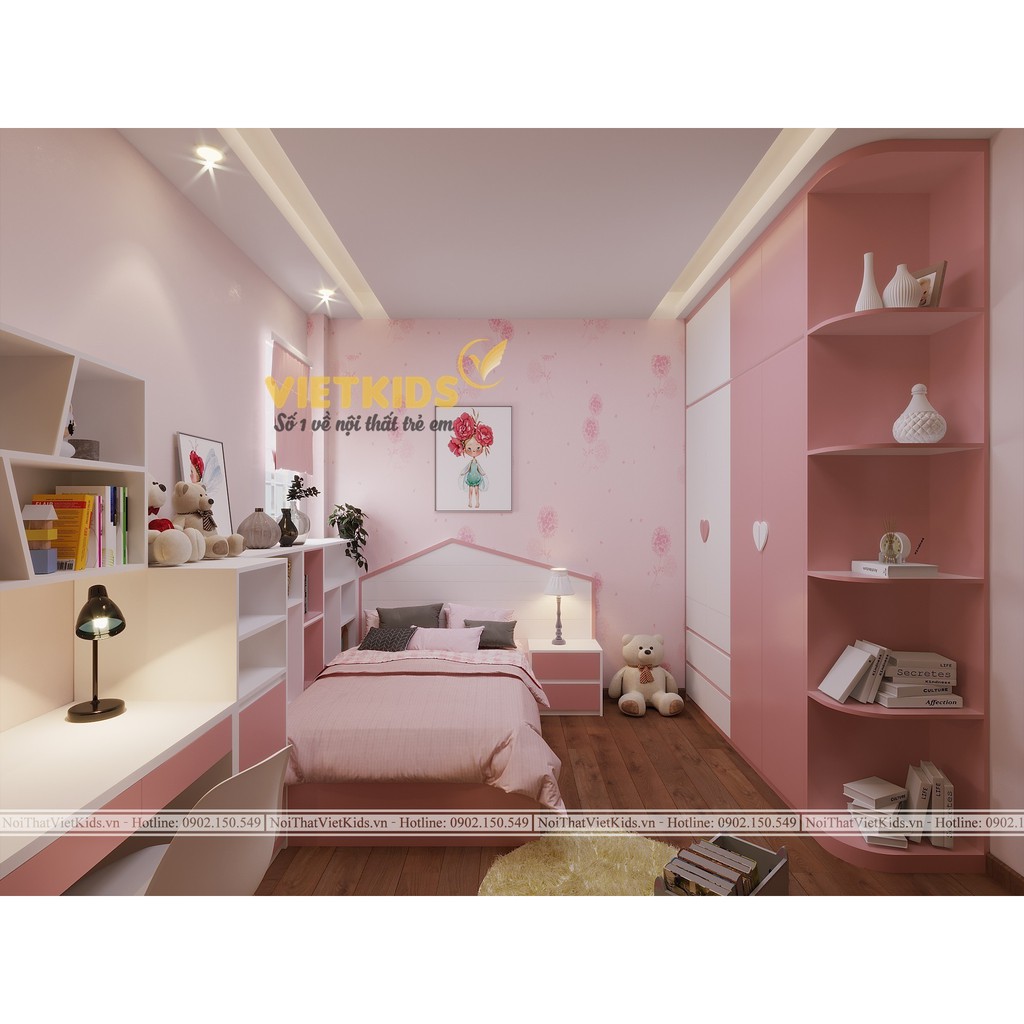[FREE 100% PHÍ THIẾT KẾ] Mẫu phòng ngủ cực đẹp cho bé gái - Nội thất VietKids