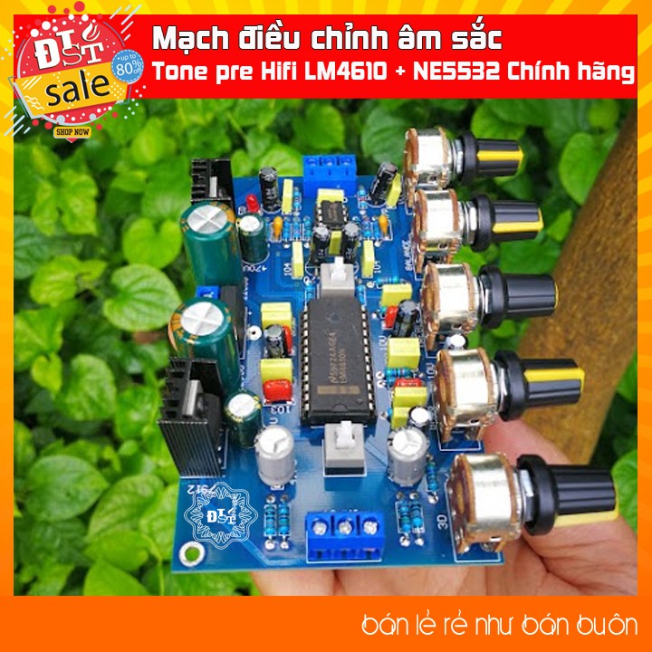 [Mã SKAMCLU9 giảm 10% đơn 100K] Mạch điều chỉnh âm sắc Tone pre Hifi LM4610 NE5532 Chính hãng + Biến áp 12V/3A