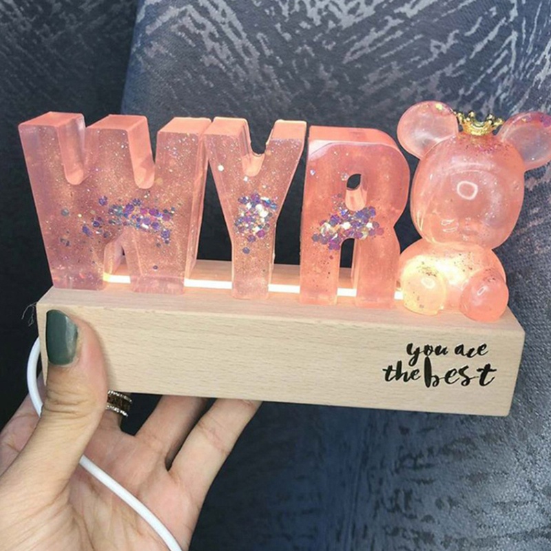 Giá Đỡ Đèn LED Hình Chữ Nhật Bằng Nhựa Resin Thủy Tinh / Nhựa Resin Trang Trí Nghệ Thuật