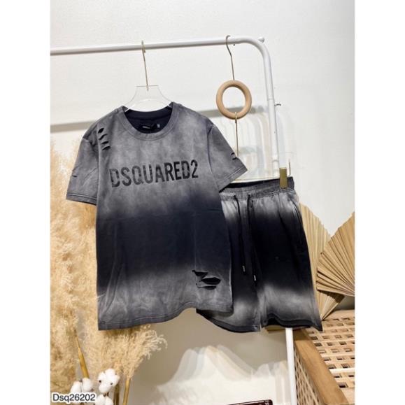 Bộ Quần Áo Nam Loang Rách In Chữ Siêu Hot - Bộ Dsq Nam Rách In Chữ Cao Cấp