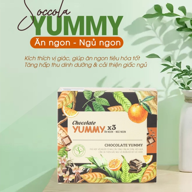 Socola Tăng Cân Yummy X3 Slimming, Kẹo Chocolate Tăng Cân Kích Thích Ăn Ngon Miệng Hấp Thụ Dinh Dưỡng Tốt Hộp 15 Viên