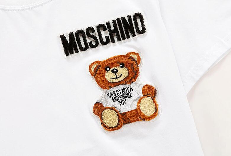 Áo Thun Tay Ngắn Thêu Hình Gấu Moschino Cho Nam Và Nữ