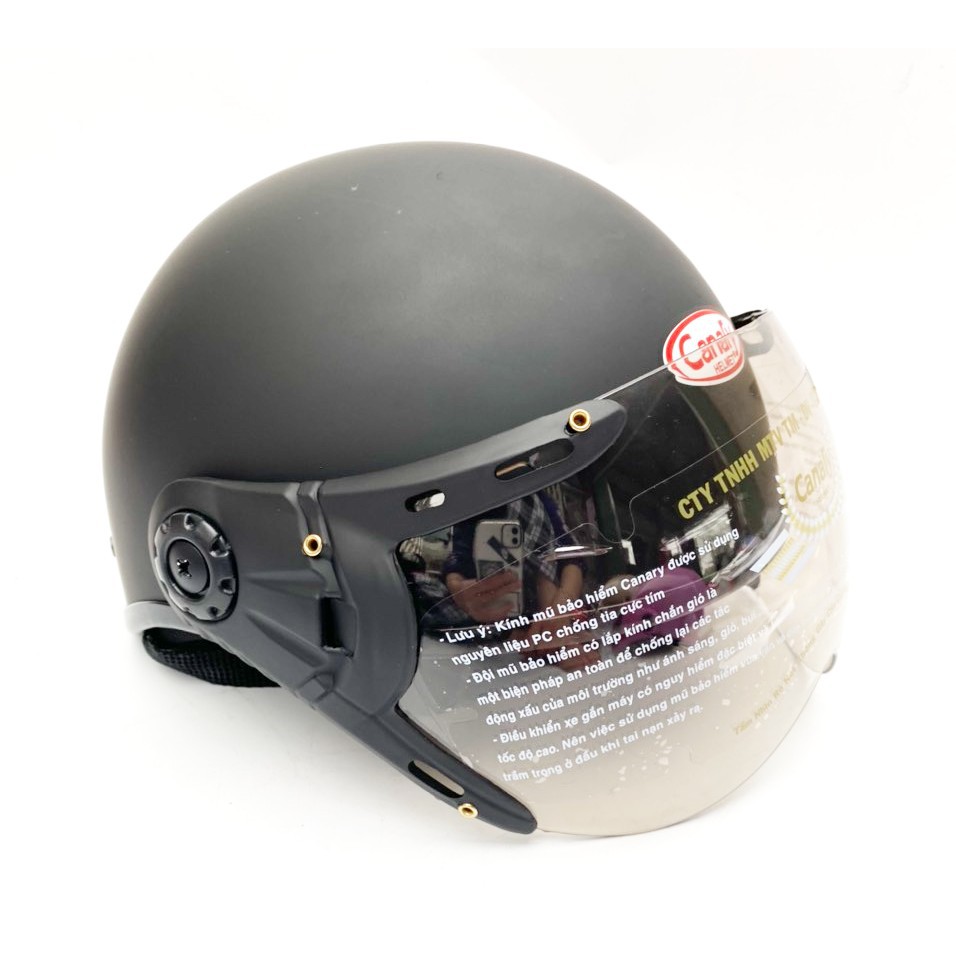 Mũ Bảo Hiểm Nửa Đầu Canary Helmet Có Kính (Vòng đầu từ 54 - 58cm) - Chuẩn Quatest 4 - Nhiều Màu