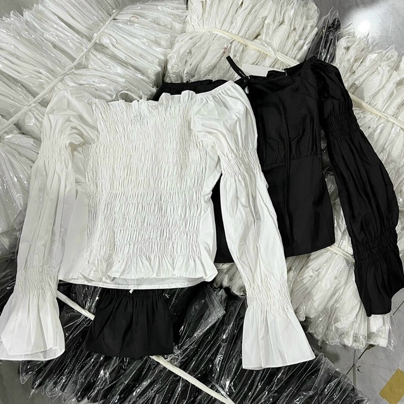 Áo CropTop Tay Phồng 🦋 Có Dây Buộc Trước Ngực🦋
